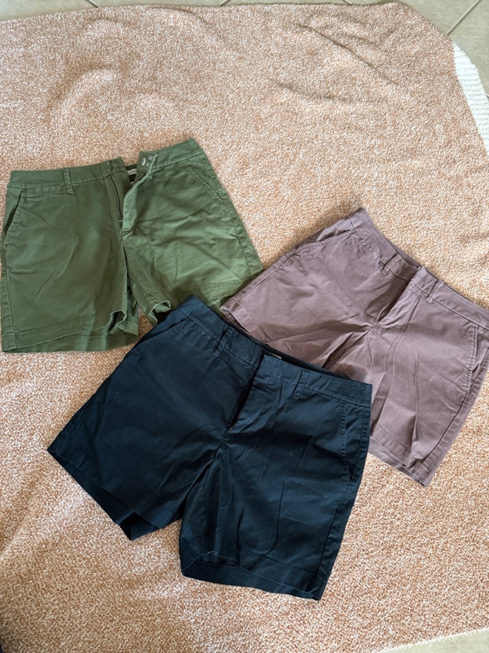 a new day Women's Shorts Trio - Olive, Black, Taupe